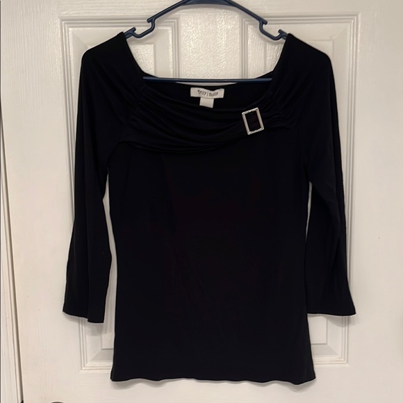 White House Black Market Tops - Stylish Black Top with Buckle Detail